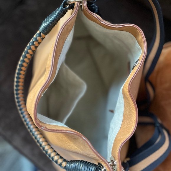 NEW Mark & Graham genuine soft leather tote cognac tan interchangeable handles - Picture 16 of 16